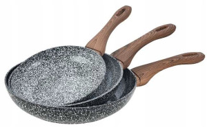 3 Patelnie Granitowe 20/24/28cm Kinghoff Kh-1030