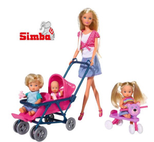 Lalka Simba Steffi Love Mama w Pokoju Dziecięcym z 3 dzieci 28 elem.