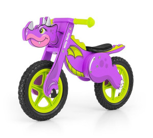 Rowerek Biegowy Drewniany Dino Violet
