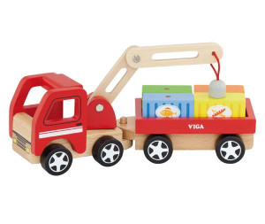 Drewniany Dźwig z kontenerami Viga Toys