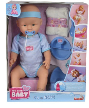 Siusiająca lalka Simba Chłopiec New Born Baby