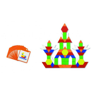 Drewniana Mozaika Geometryczna Viga Toys Układanka Logiczna Klocki 102 el