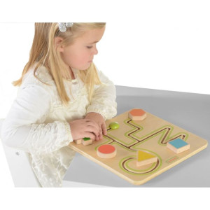 Labirynt Przesuwany Figury Geometryczne Drewniana Tabliczka Masterkidz Łami
