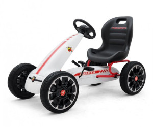 Duży Sportowy Gokart Na Pedały Pojazd Abarth Biały