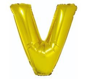 Balon 40 Cm Literka Złota V