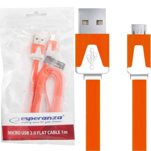 Płaski Kabel USB - microUSB DO ŁADOWANIA 1m