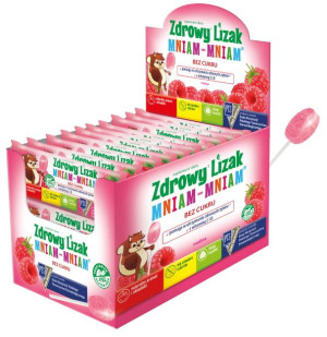 Zdrowy Lizak Mniam-mniam Malina Z Wit. C I D Display 40szt