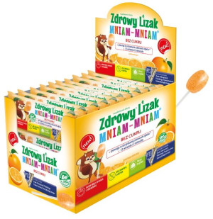 Zdrowy Lizak Mniam-mniam Pomarańcz 12 Wit I Minerały Display 40szt