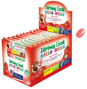 Zdrowy Lizak Mniam-mniam Truskawka Wit.c I D Display 40szt