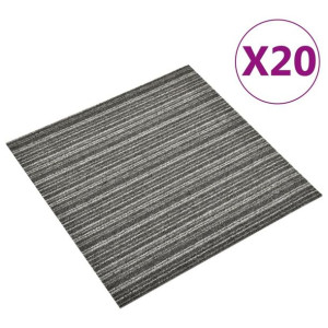 Lumarko Podłogowe płytki dywanowe, 20 szt., 5 m², 50x50 cm, szare pasy