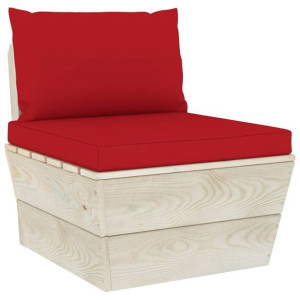 Lumarko Ogrodowa sofa środkowa z palet, poduszki, impregnowany świerk