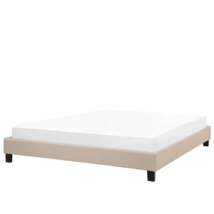 Łóżko tapicerowane bez zagłówka 180 x 200 cm beżowe ROANNE