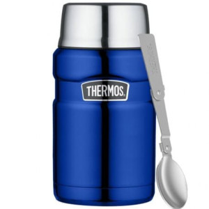 Termos na jedzenie z składaną łyżką i kubkiem Thermos 0,71l – niebieski