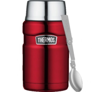 Termos na jedzenie z składaną łyżką i kubkiem Thermos 0,71l – czerwony