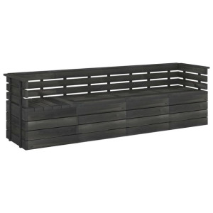 Ogrodowa sofa 4-osobowa z palet, ciemnoszara, drewno sosnowe