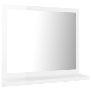Lustro łazienkowe, wysoki połysk, białe, 40x10,5x37 cm, płyta