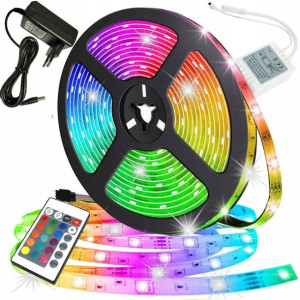 Taśma Led Smd Wodoodporna 5m Rgb Kolorowa + Pilot