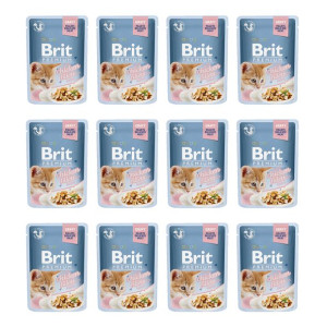 Pakiet Brit Premium Chicken Fillets Kurczak Kitten 12 x 85 g