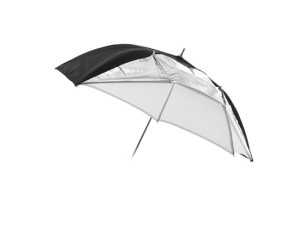 Parasolka 2w1 BIAŁA - DYFUZOR + ODBIJAJĄCA - SREBRNA / 110 cm