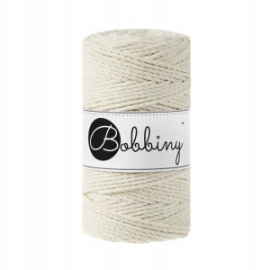 Sznurek do makramy BOBBINY skręcany 3PLY 3mm Naturalny