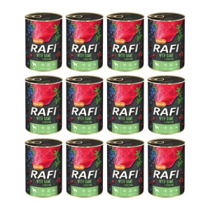 Pakiet Rafi Karma Dla Psa z Dziczyzną, Borówką i Żurawiną 12 x 800 G