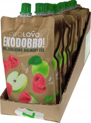 Mus owocowy jabłkowo-malinowy eko Owolovo 200 g x 16 sztuk
