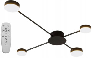 Lampa Sufitowa Nowoczesna Czarna 4-ramienna Led