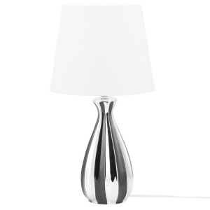 Lampka nocna ceramiczna srebrno-czarna VARDJA