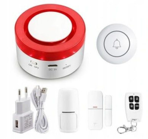 Bezprzewodowy Alarm Wifi Syrena Tuya Google Alexa Vs-h1