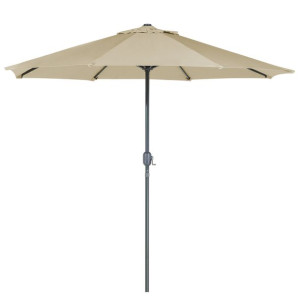Parasol ogrodowy LED ø 266 cm beżowoszary  RAPALLO