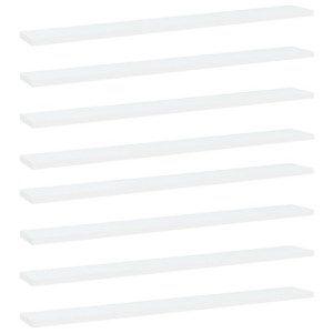 Półki na książki, 8 szt., białe, 80x10x1,5 cm, płyta wiórowa