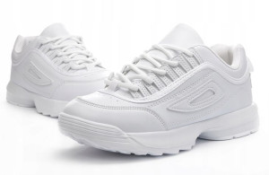 Buty Damskie Adidasy Wygodne Białe File Filsy 37