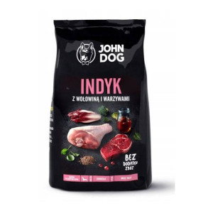 John Dog ADULT INDYK WOŁOWINA WARZYWA 3kg Małe Rasy - sucha karma dla psów