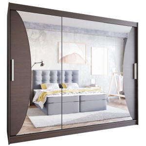 Szafa przesuwna LOLO IV 250 półki choco garderoba