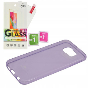 Etui Guma Case Roar SLIM Samsung S6 fiolet szkło
