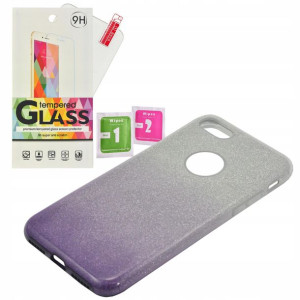 Etui Case Shinning Apple Iphone 7 / 8 fiolet Szkło