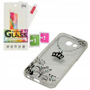 ETUI Vennus do Samsung A3 2017 korona czarny szkło