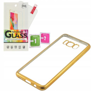 Etui mirror Electo Jelly do Samsung S8 złoty szkło