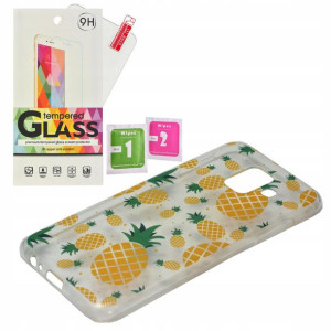 ETUI GUMA Ananas Summer Samsung A6 2018 + SZKŁO 9h