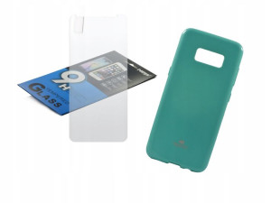 Etui Guma Jelly Mercury Mięta do Samsung S8 szkło