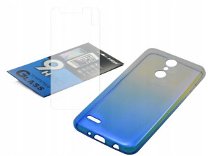 ETUI GUMA Silokon Blue Ray do Lg K10 2018 SZKŁO