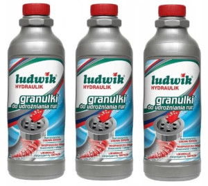 Granulki do udrożniania rur Ludwik Hydraulik 850 g x 3 sztuki