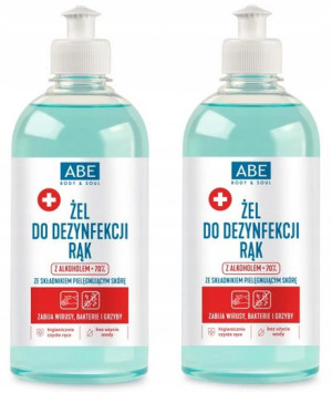 Żel do dezynfekcji rąk ABE 500 ml x 2 sztuki