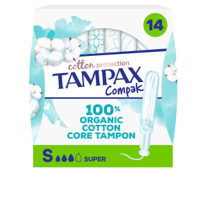 Tampax Algodón 100% Organico tapón super 14 u