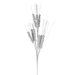 Eurofirany GAŁĄZKA ŚWIĄTECZNA DEKORACYJNA 73 38X20 CM SREBRNY