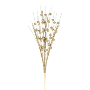 Eurofirany GAŁĄZKA ŚWIĄTECZNA DEKORACYJNA 80 34X20 CM SZAMPAŃSKI
