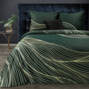Eurofirany KOMPLET POŚCIELI SATYNOWEJ PREMIUM 3 220 X 200 CM CIEMNOZIELONY