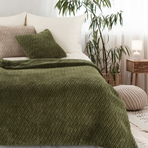 Eurofirany KOC KAYLA 130 X 160 CM CIEMNOZIELONY