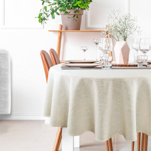 Eurofirany OBRUS INES 12 O 150 CM KREMOWY