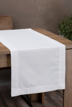 Eurofirany OBRUS ELLEN 40 X 140 CM BIAŁY